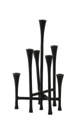 CANDLE HOLDER 7 ARM BLACK 